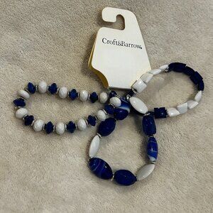 Croft & Barrow Blue/White/Gold Bracelets
